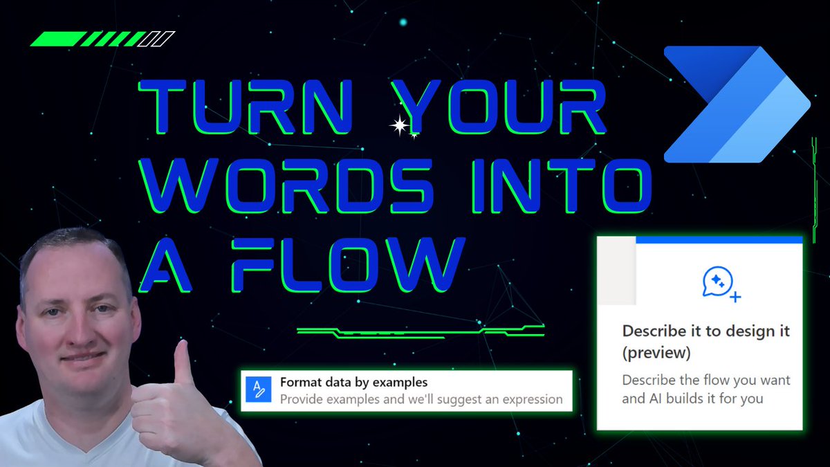 You can learn how #PowerAutomate cloud flows can now be built using AI. Describe it in your own words and the 🤖 will design it. 😲 See how and learn where you need to add glue in this quick video.  youtu.be/-ywtbzA5iiI