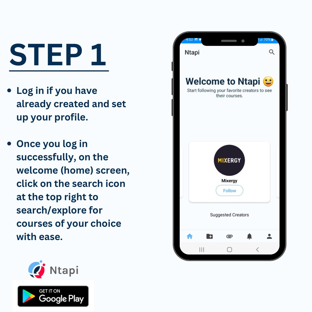 ntapi_'s tweet image. In today&apos;s post, we will be teaching you how to enroll in available courses and follow your favorite edu creator. This can only be possible if you have signed up on the #ntapi app.

If you haven&apos;t created or set up your profile, you can do so from our previous post.
👇