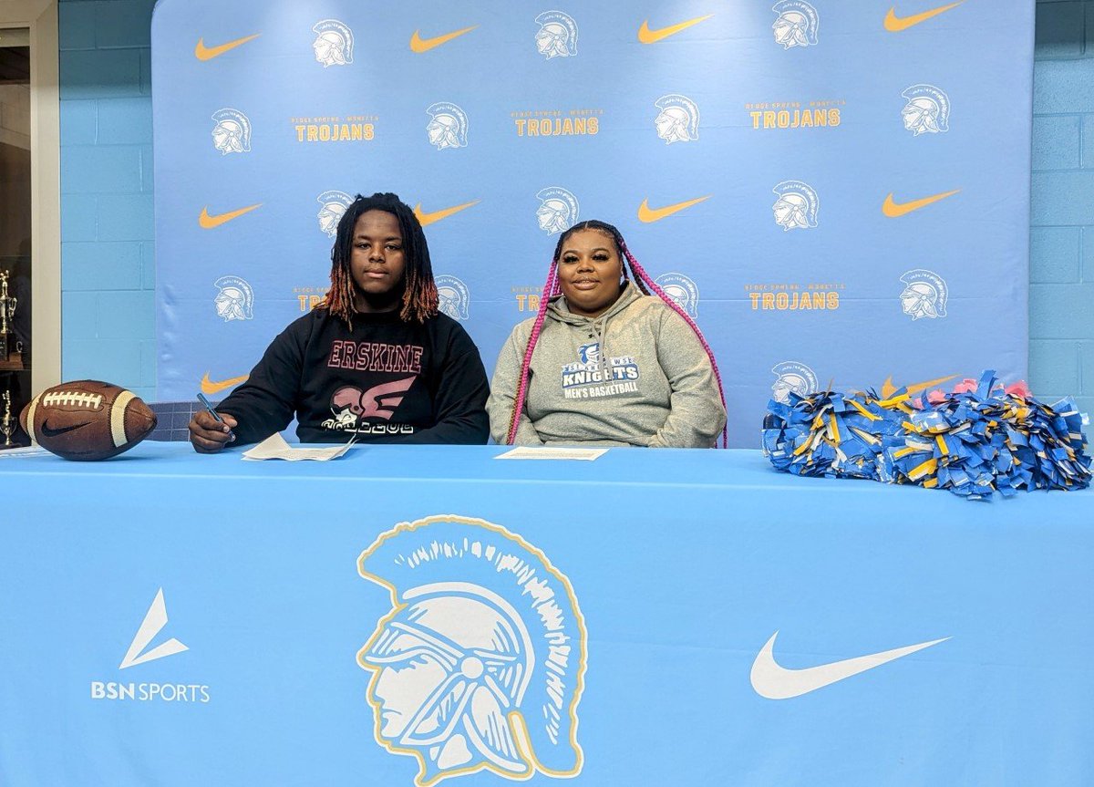 Congrats to Peter Blacks (Erskine Football) and Carmendi Davis (St Andrews Cheer) for signing today at RSM! <a href="/RSM_Athletics/">RS-M High Trojans</a> <a href="/rsmhs_trojans/">Ridge Spring-Monetta Middle/High School</a> @PeterBlacks77 <a href="/fleetfb/">Erskine Football</a> <a href="/itskyledawson/">Kyle Dawson</a> @Webb_OnTheRidge <a href="/jtmbrooks24/">Joey Middlebrooks</a>