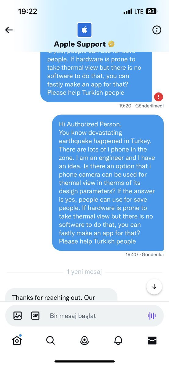 bir takipçim iphone kameralarında termal özellik var mı diye Apple'a sormuş. Eğer varsa arama faaliyetleri çok etkilenir diye düşünüyor. <a href="/AppleSupport/">Apple Support</a> etiketi ile rt yaparsanız belki hızlı cevap alabiliriz.