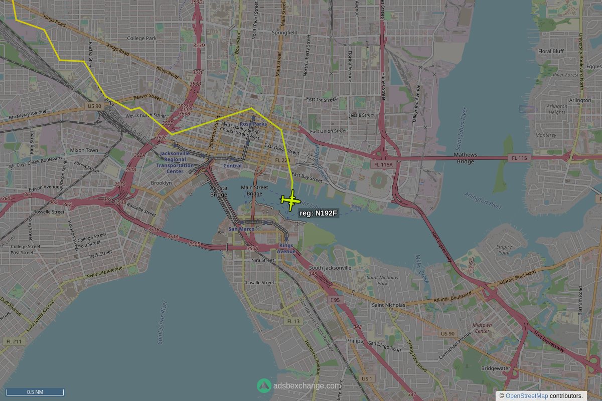 Feds Overhead on Twitter "Homeland Security aircraft N192F (a B350) was seen near Church