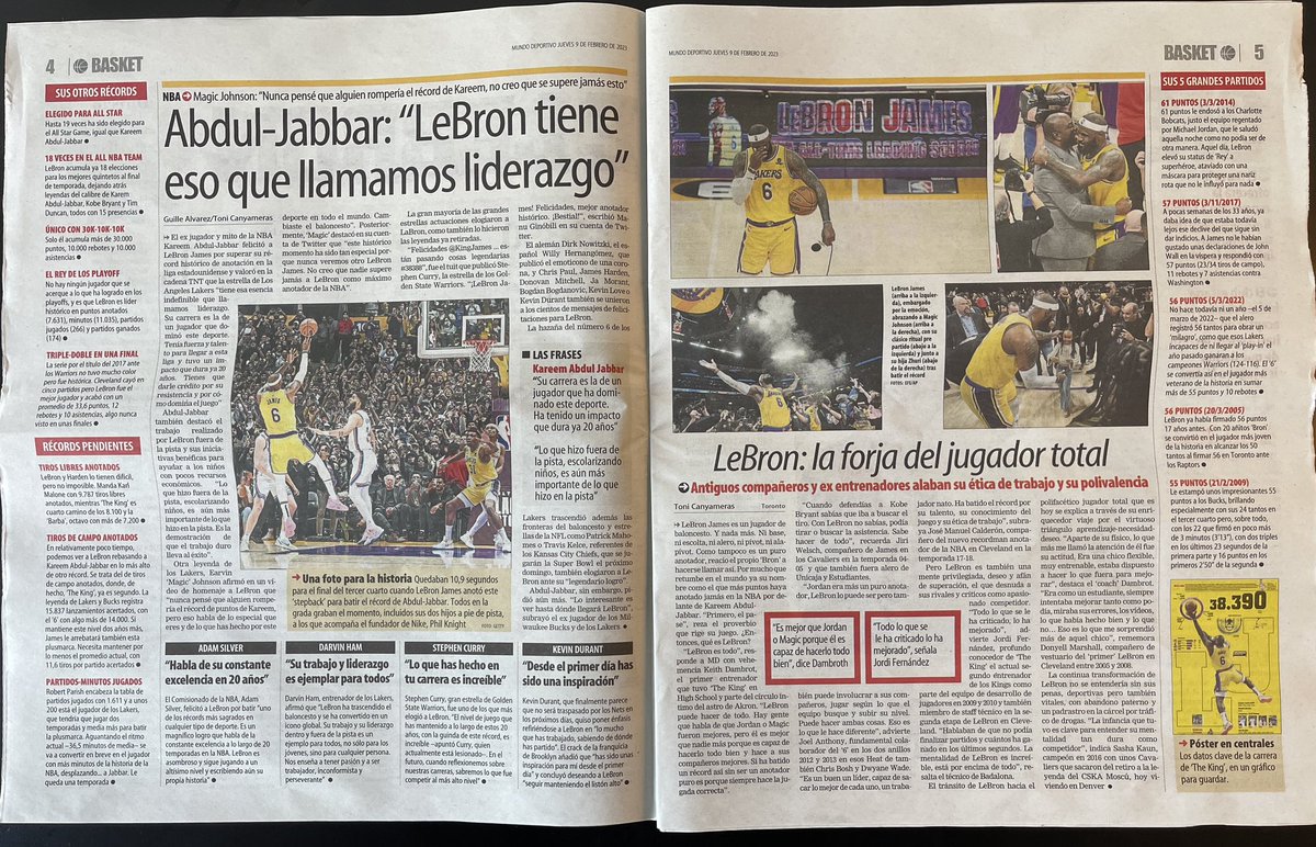 I think this is the first time I have seen something other than soccer get front page treatment in a major sports daily here in Spain.