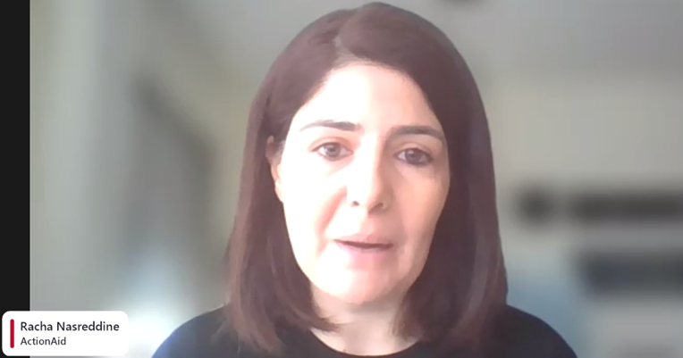 JennaKBradley's tweet photo. Speaking at the @decappeal press conference as the #TurkeySyriaAppeal launches, Racha Nasreddine from @ActionAid says women &amp; girls are at an increased risk following the earthquake. Health &amp; maternity facilities have been destroyed and safe spaces for women &amp; girls destructed. https://t.co/VeAn0lmQZb