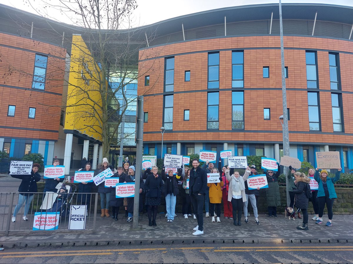 Making history today in the first Physiotherapy strike over pay. Fighting not just for fair pay, but for staff retention, recruitment and protecting the future of our NHS from burnout.

Give hospitals a beep for support today, if you are driving past a picket line.

#CSP4FairPay