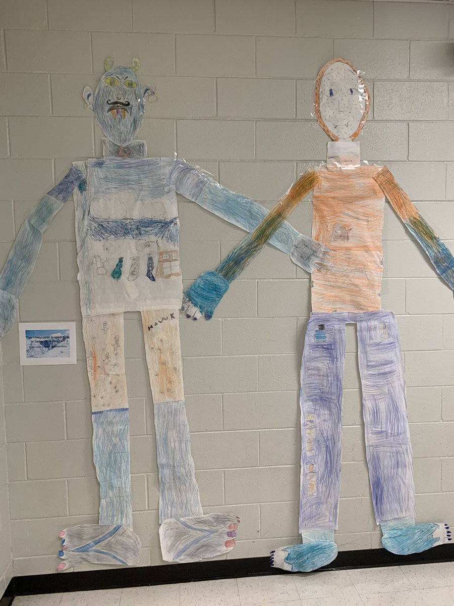 HayfieldesSTEM's tweet photo. Project M3: the Yeti footprint found measured 2 unsharpened pencil lengths. We found a “model” in our room with a foot that measured 1 unsharpened pencil length. We measured our “model” and doubled everything to recreate a Yeti! https://t.co/qHYbkZowAS