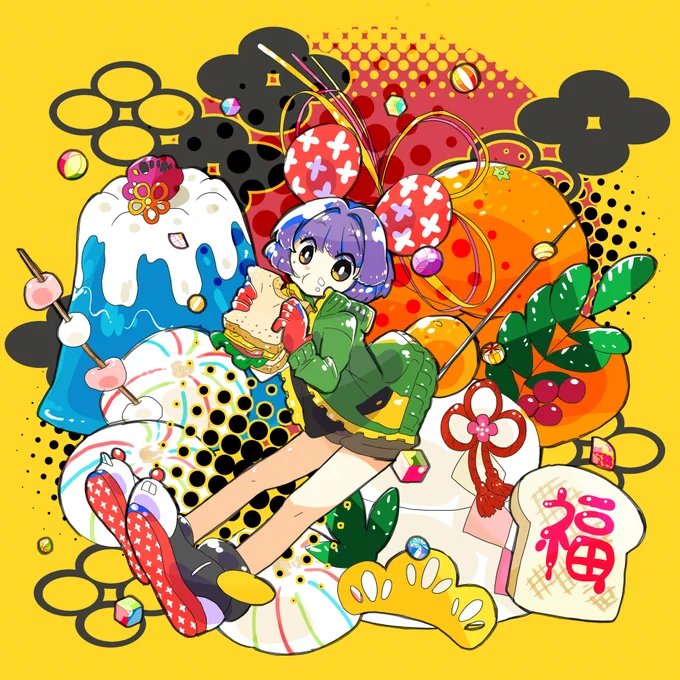 イチマツさんのタグ企画 #一次創作絵師拡散フェス03 に参加します!せっかくなので毎年描いてるえと娘で 