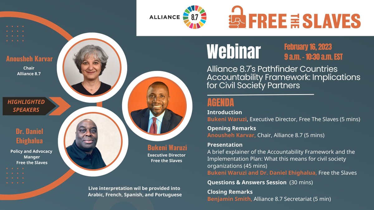 Join us for a webinar event introducing the Alliance 8.7 Accountability Framework for Pathfinder countries. Click the link below to register for the webinar:
events.zoom.us/ev/AodYHpxUArc…