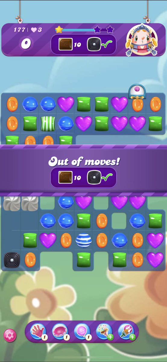 UnknownRoommat1's tweet photo. @CandyCrushSaga @CandyCrushSoda  @CandyCrushJelly  hey! I have complete all the aims on this level, but It says that I missing chocolates. What can I do? https://t.co/fC06SElCof