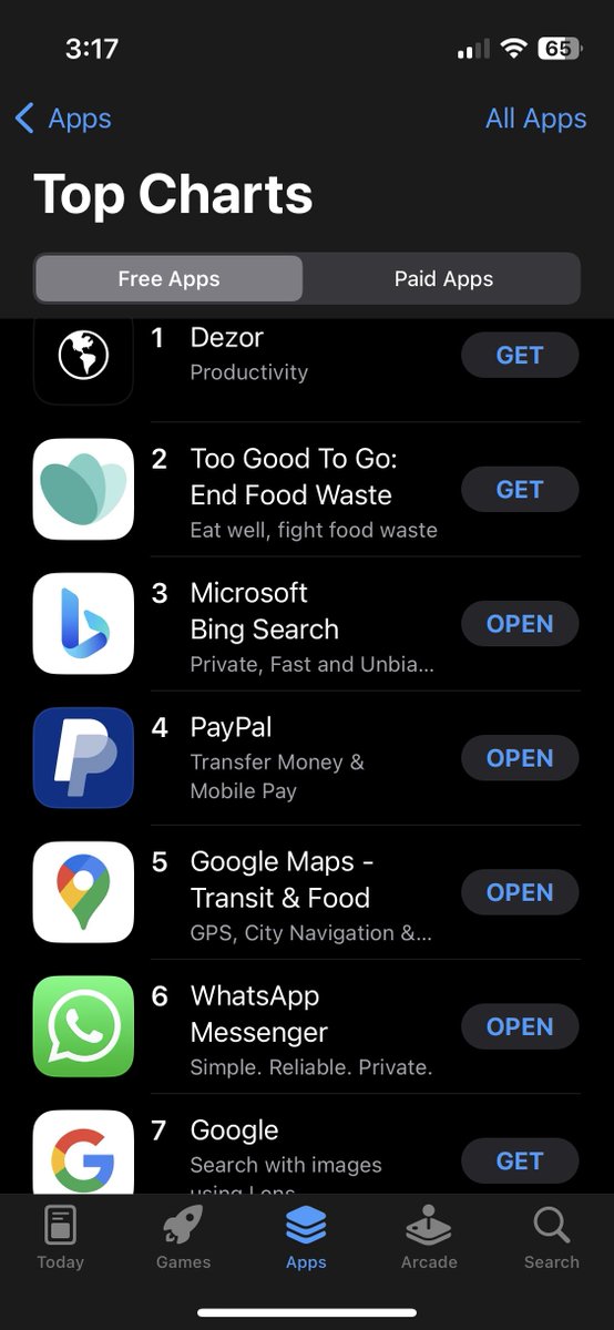 nimishsshah's tweet image. Who would&apos;ve thought? @bing is now a top 3 app in the German AppStore. Looks like @Microsoft is back in the game and bringing the heat 🔥. Never thought I&apos;d be downloading @bing in 2023, but here we are!
#newbing #ChatGPT #searchengine #AI