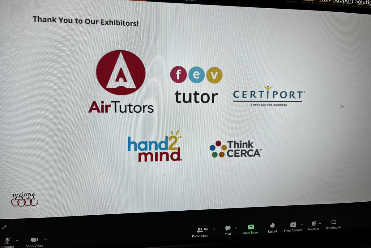Region4_DSS's tweet photo. Thank you to our vendors! @AirTutors @FEVtutor @Certiport @hand2mind @ThinkCERCA #R4SystemicSupport https://t.co/K3n0oRI8Vg