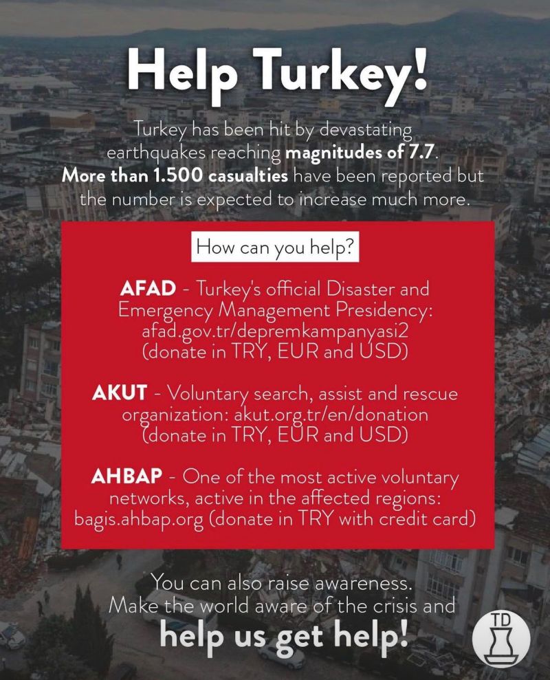 Turgut Yılmaz (@turgutmyilmaz) on Twitter photo As Turkish students at <a href="/uni_tue/">Universität Tübingen</a>, we expect your support for the earthquake in Turkey.
Organizations and Links:
AFAD: en.afad.gov.tr/earthquake-cam…
AKUT: akut.org.tr/en/donation
AHBAP: ahbap.org/disasters-turk… As Turkish students at <a href="/uni_tue/">Universität Tübingen</a>, we expect your support for the earthquake in Turkey.
Organizations and Links:
AFAD: en.afad.gov.tr/earthquake-cam…
AKUT: akut.org.tr/en/donation
AHBAP: ahbap.org/disasters-turk…