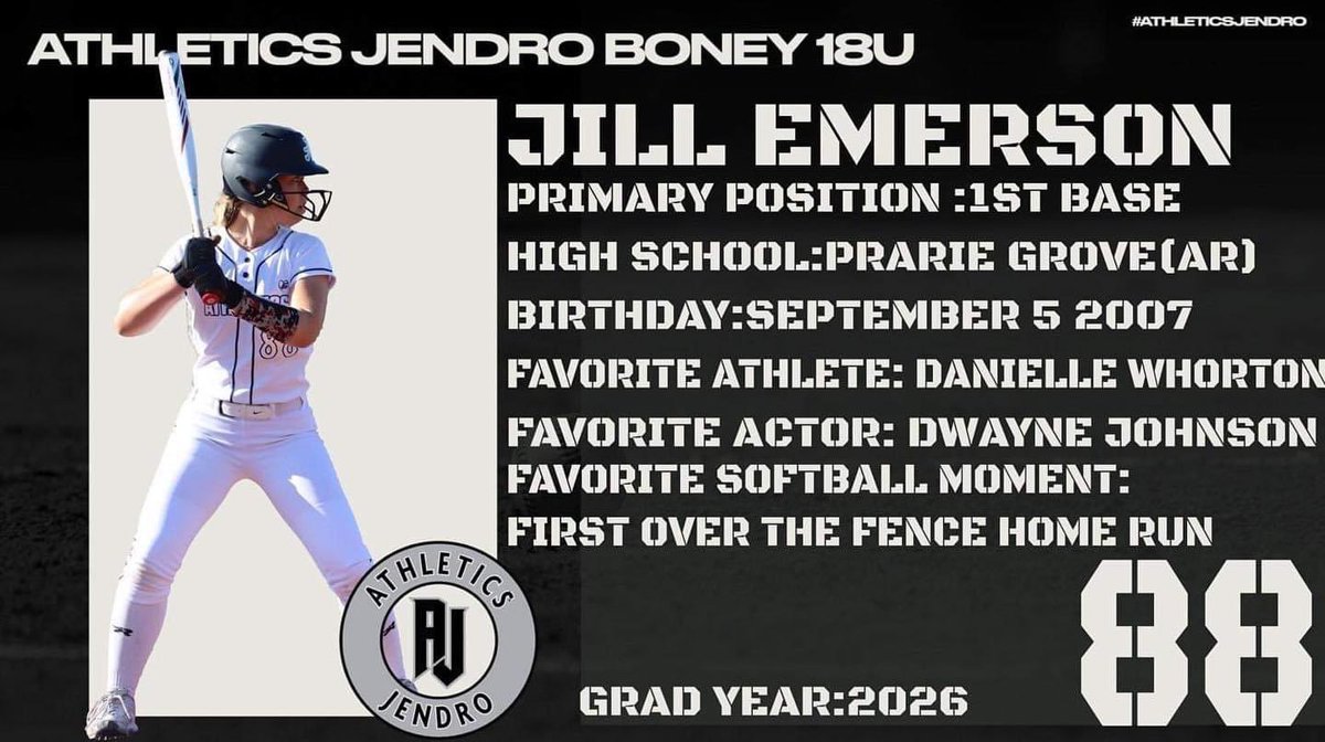 Meet the team! 🤩 
Jill Emerson | 2026 | 1B
#wechoosegreatness #hardworkpaysoff