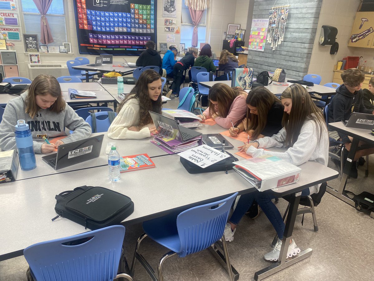 hendrixscience's tweet photo. I love letting my Ss teach each other. This week we learned about the element families. Each group became an expert on 3 families. Today in 1st period, we got to move around and teach each other about our families. So fun! 🥼👩🏼‍🔬👨🏻‍🔬 #GoldStandard @dms_tcboe https://t.co/CiQryWqBL1