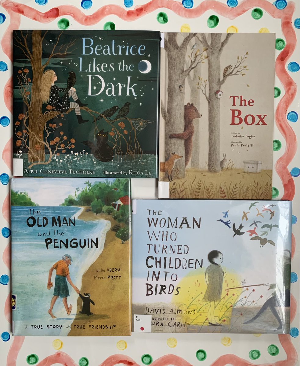 angeladegroot8's tweet photo. This week’s Fab Four
@juliedawnabery @apriltucholke @davidjalmond
#picturebooks #libraries #kidlit https://t.co/kh2SBcU7xE