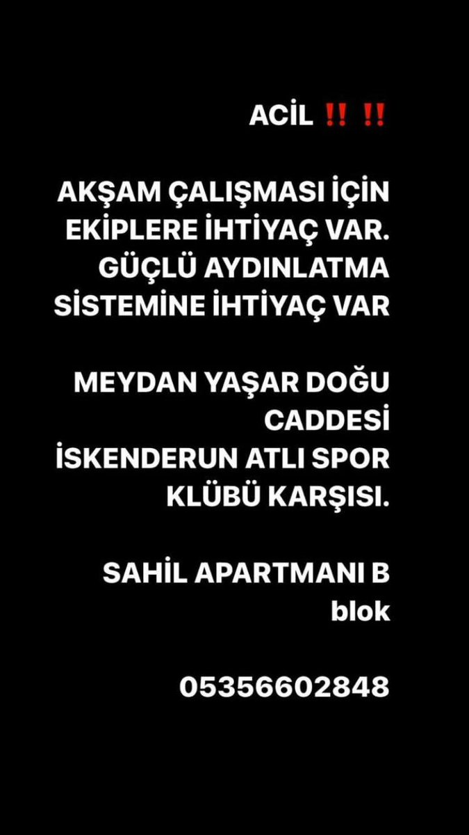 mrdisconnect1's tweet photo. GÜNCEL BİLGİDİR AYDINLATMA VE GÖNÜLLÜ ÇALIŞACAK EKİPLERE İHTİYAÇ VAR İSKENDERUN İÇİN LÜTFEN SESİMİZİ DUYUN!!!

@BabalaTv @ahbap @ahmetercanlar  @LEVOBALIM  @jahreindota @barankusss @ogulcan_akce @erdalvahd @drdofurkan @JrokezFTW @KendineMuzisyen @feritkw https://t.co/486vLsgx66