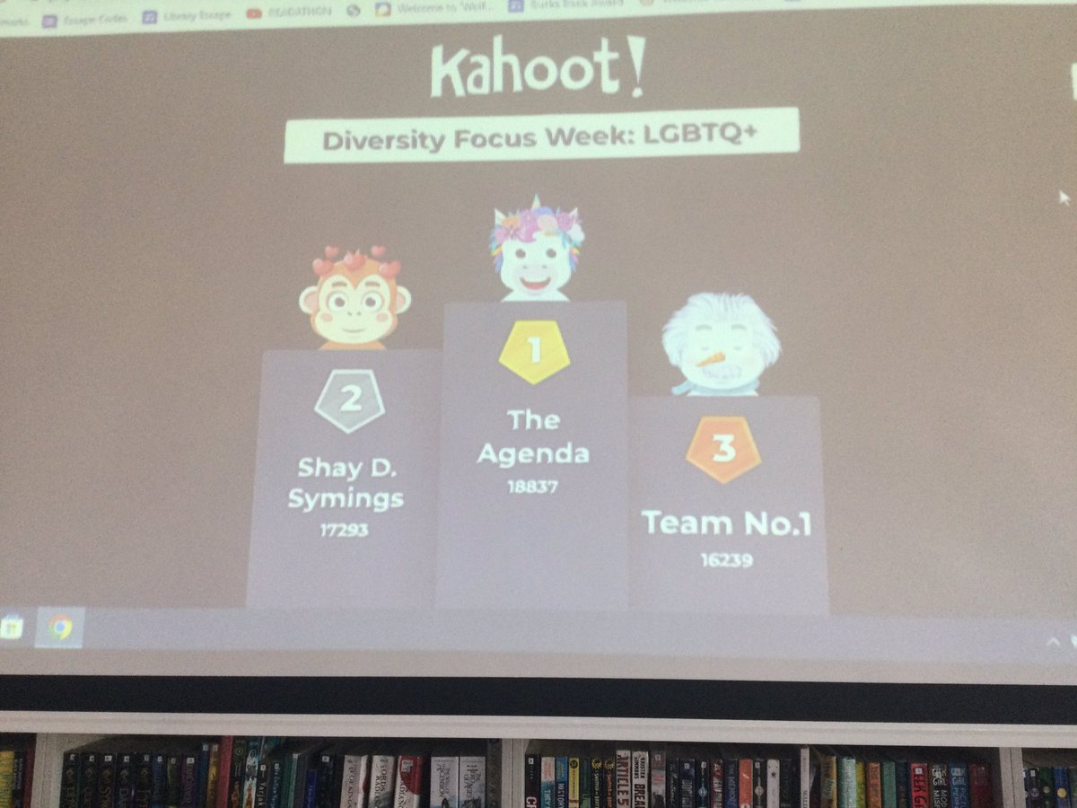 AGSPWMLibrary's tweet photo. We’ve just finished our Diversity Focus Week LGBTQ+ quiz! Year 10 students took First and second places with a very strong Year 7 duo taking third. Well done!
#AGSPride
#LGBTplusHM
#DiversityandInclusion
@AGSFounded1598 https://t.co/PDmqbPqLON