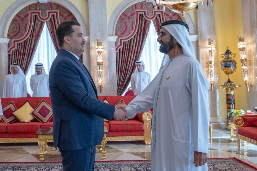 HHShkMohd's tweet photo. استقبلت اليوم معالي محمد السوداني رئيس الوزراء العراقي .. نريد تطوير العلاقات الاقتصادية والشعبية مع إخوتنا في العراق .. عراق الحضارة والعلم .. عراق الشعر والأدب .. عراق الأخوّة والمحبة والشعب الوفي لإخوانه العرب . https://t.co/guoUwaFacw