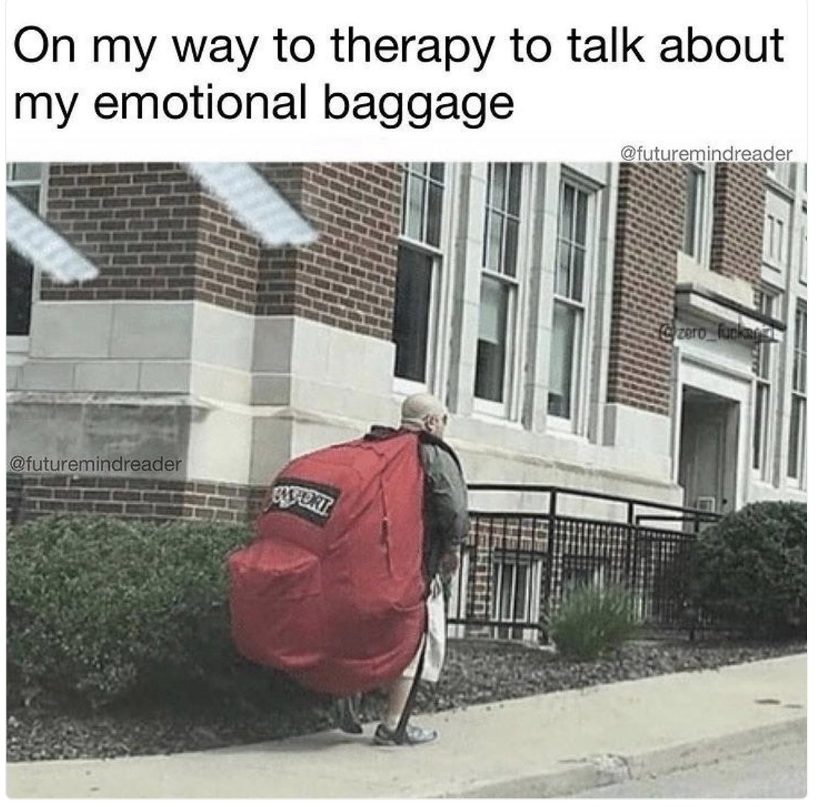 On my way to #therapy #headshrinking #shrink to talk about #emotional #emotionalbaggage #baggage