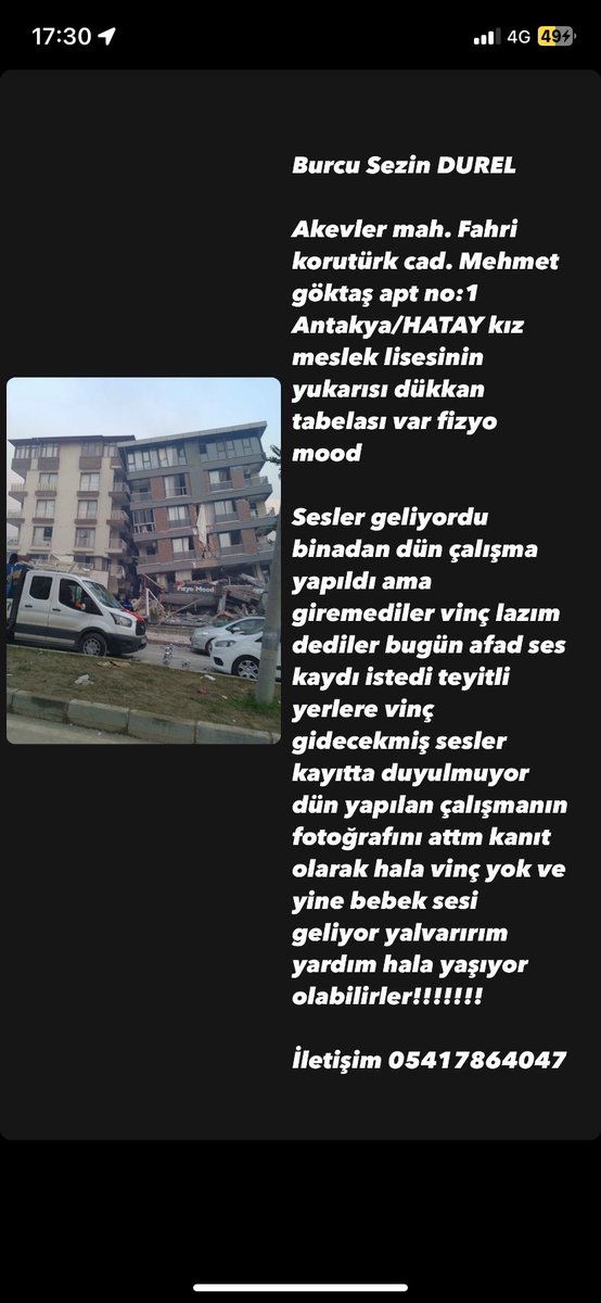 KARACAOGLUERMAN's tweet photo. #Babala #ahbab #AKUT #AFADhatay #deprem #depremsondakika #TurkeySyriaEarthquake #YARDIM https://t.co/Qde1YfeLKo