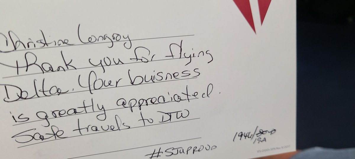 LongroyChris's tweet photo. Dear @Delta thank you for your amazing staff who leads with delivering amazing customer satisfaction! I will see you soon in the friendly skies! https://t.co/9QZmFWJK0Z