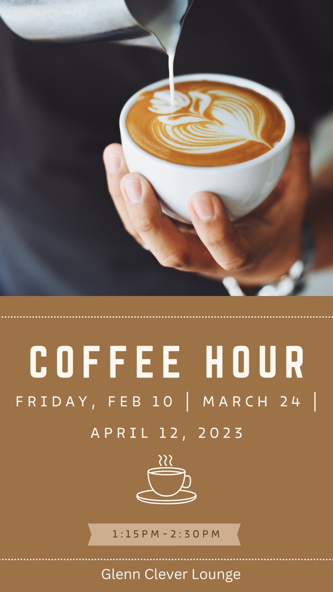 Make sure to stop by our Monthly Coffee Hour tomorrow at 1:15PM in the Glenn Clever Lounge for some free coffee, snacks, and coversation with your fellow grad students! ☕🍪 #uottawaenglish #uottawa #englishdepartment