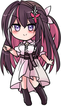 1girl dress purple eyes solo white dress chibi smile  illustration images