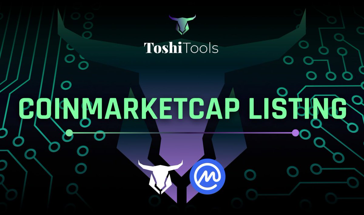 Our native token $TOSHI is now also listed on CoinMarketCap! 💙

Subscribe to our announcements to not miss any upcoming news 🔈

Both links can be found below 👇🏼 #ToshiTools

coinmarketcap.com/currencies/tos…

t.me/ToshiToolsAnno…