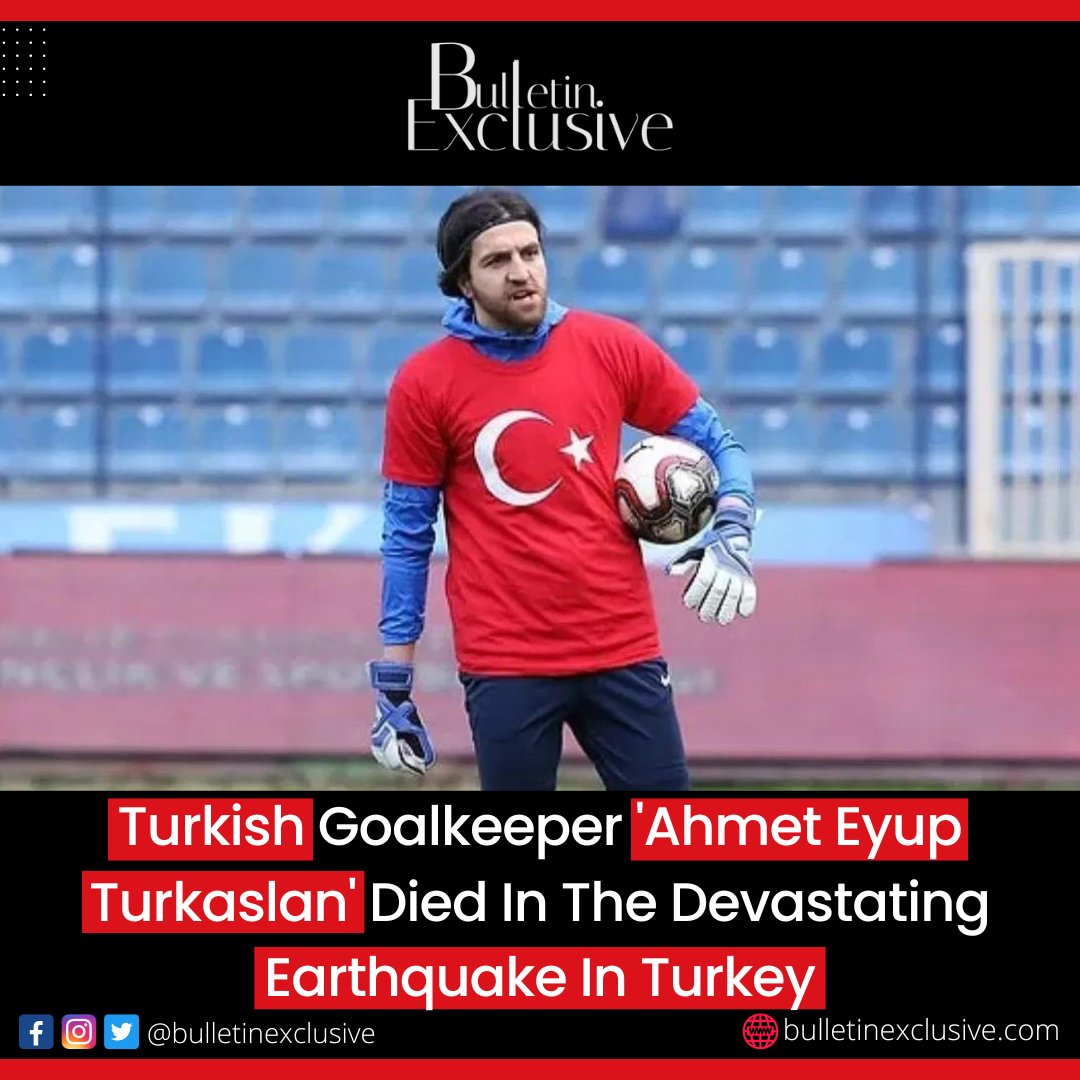 BulletinExclus1's tweet photo. Turkish goalkeeper Ahmet Eyup Turkaslan has died following Monday's devastating earthquake in his country, his club Yeni Malatyaspor announced.
Read More: https://t.co/jXlI6UcfuO
#WhatsApp #sanamsaeed #ShadabKhan #Turkish https://t.co/eFgXsDBOUi