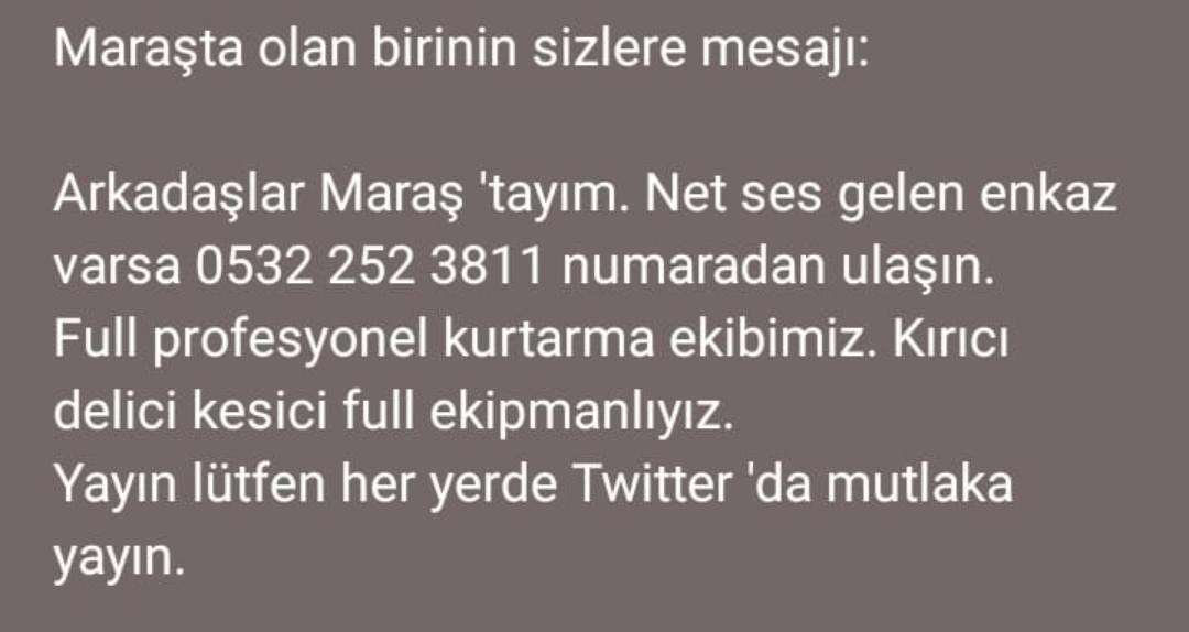 #Kahramanmaras #SESGELİYOR