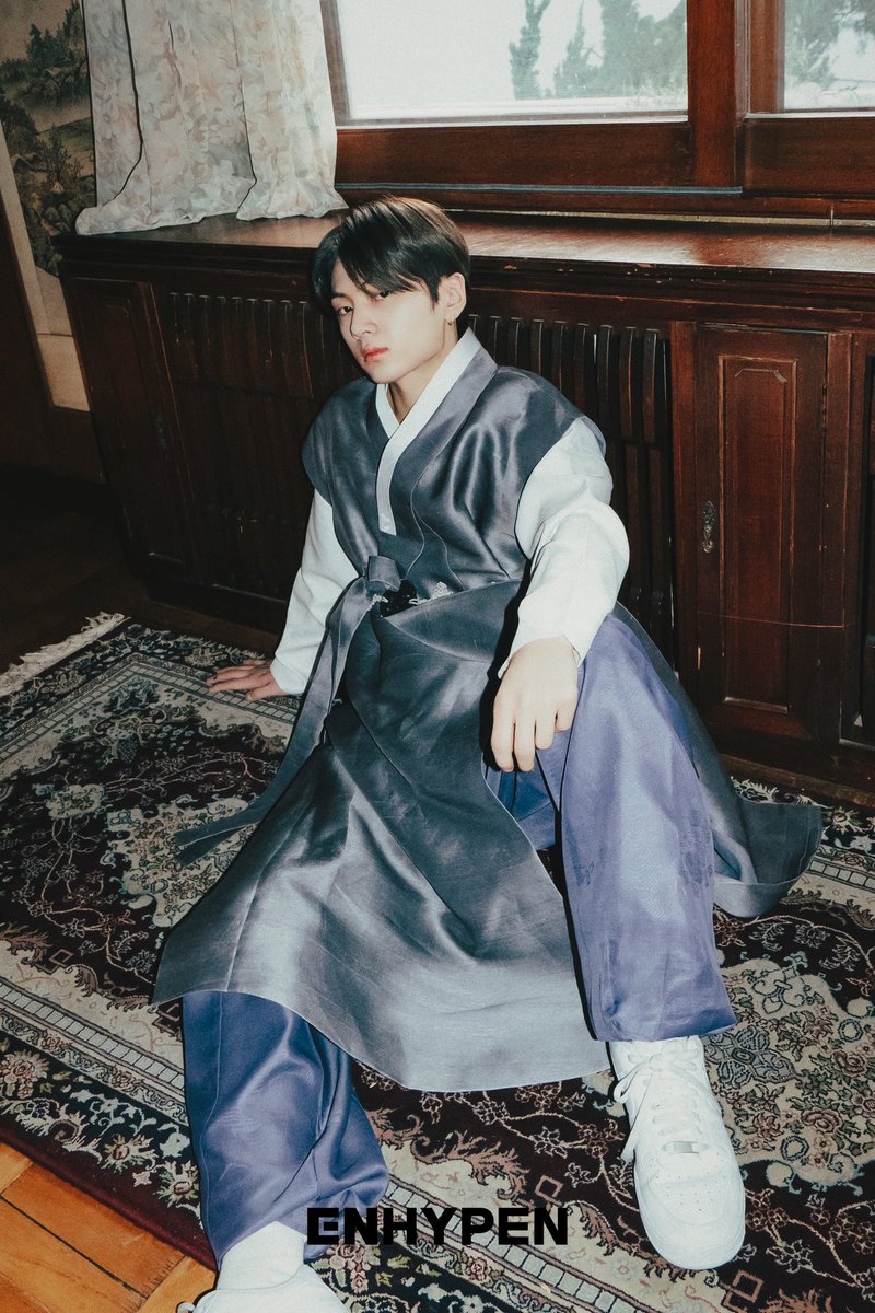Heeseungm's tweet photo. The handsome prince sitting down like a nobleman, his chiseled jaw set with determination. He was a true paragon of valor, unafraid to face any challenge that came his way. His dashing good looks in this special new year and fearless spirit made him the envy of all who knew him. https://t.co/kbFZPVU6Ji