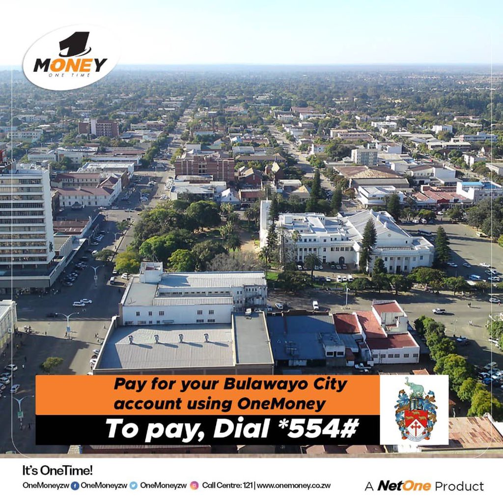 OneMoneyZw's tweet photo. For your convenience, pay for your Bulawayo City account using OneMoney. To pay , dial *554# #ItsOneTime https://t.co/zgPyGZbZCI