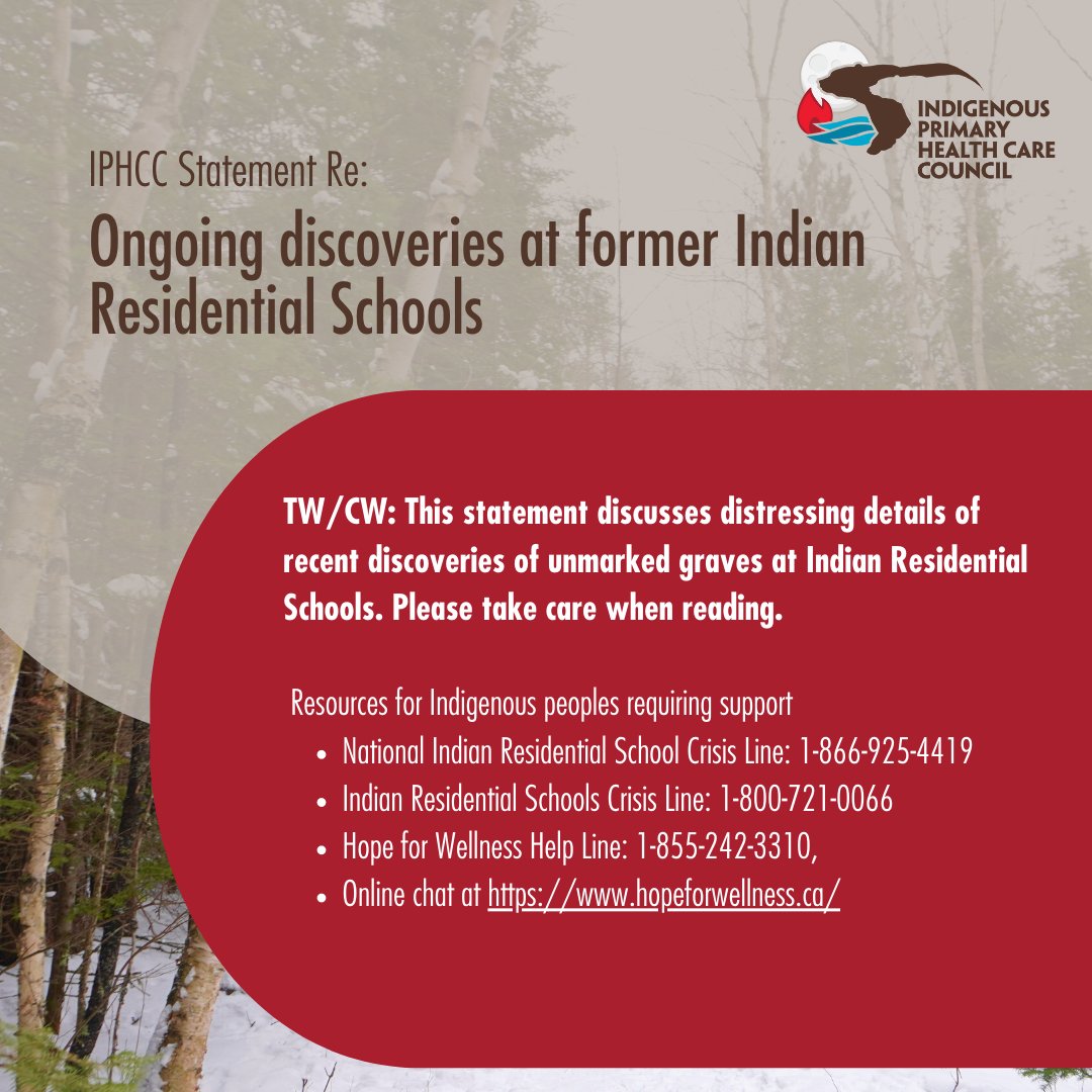 iphcc_ca's tweet photo. We at the IPHCC stand in support of all the Indigenous Peoples and their loved ones who continue to be impacted by the horrific crime of residential schools. In solidarity, the IPHCC has released a statement

Please read the full statement here: https://t.co/txvuFB1bn7