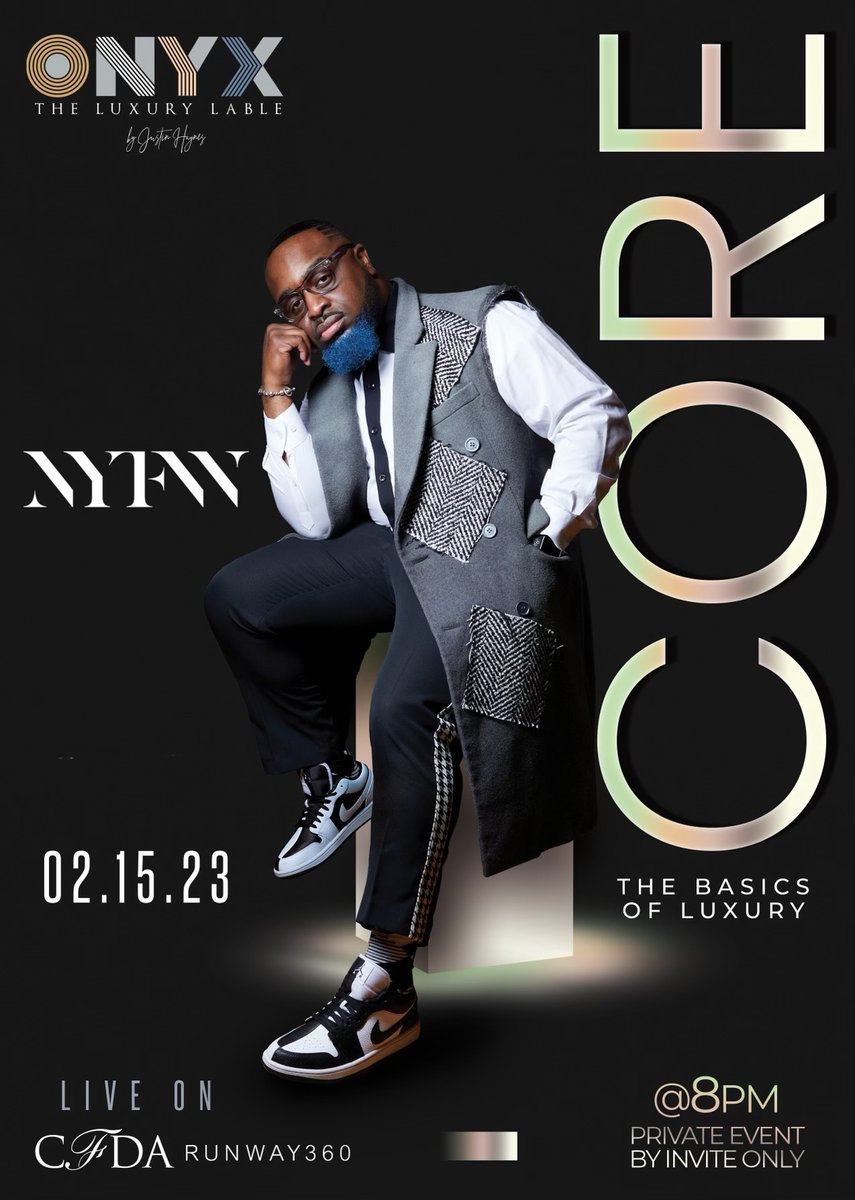 SpfldMuseums's tweet photo. Springfield native Justin Haynes of @OfficialJUS10H will present his #NYFW collection CORE by ONYX, the Basics of Luxury during from the D’Amour Museum of Fine Arts.

Be sure to catch the livestream, starting February 15 at 8pm EST: https://t.co/ayoDOwtvUK https://t.co/CnRyJUVuAx