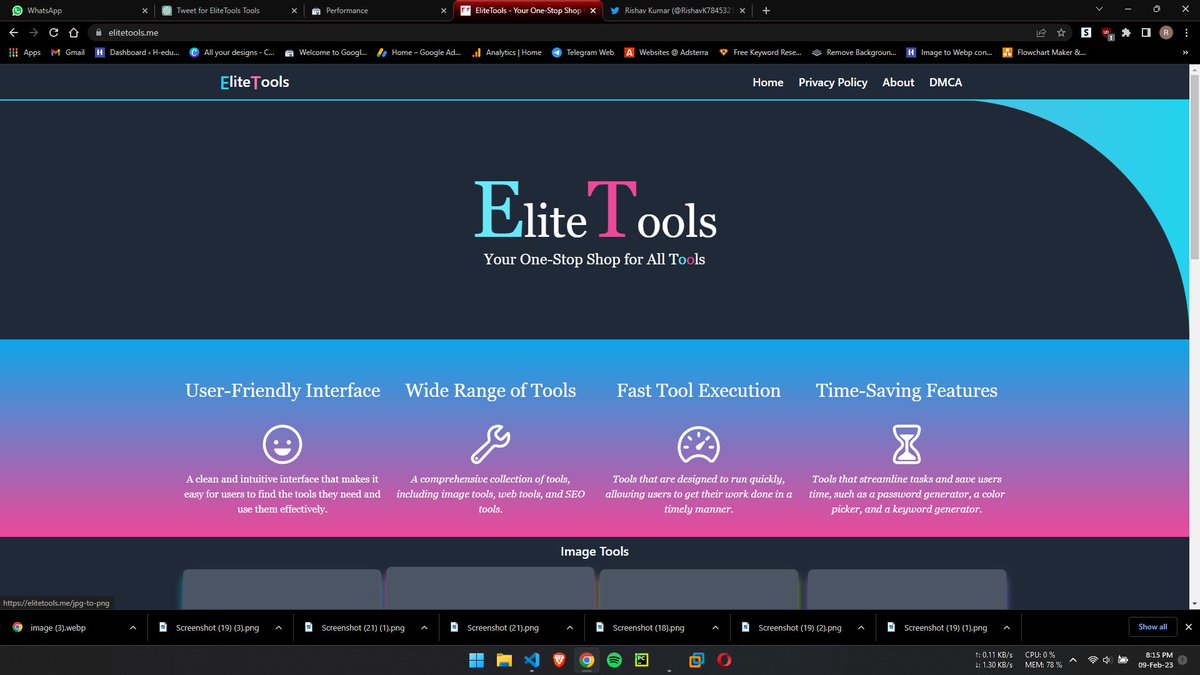 RishavK78453216's tweet image. &quot;Get ready to take your online game to the next level with EliteTools.me ! From image editing tools to formatters and web tools, we&apos;ve got you covered. Say goodbye to mediocre results and hello to a more polished, professional look. #WebTools #FormattingMadeEasy #tools