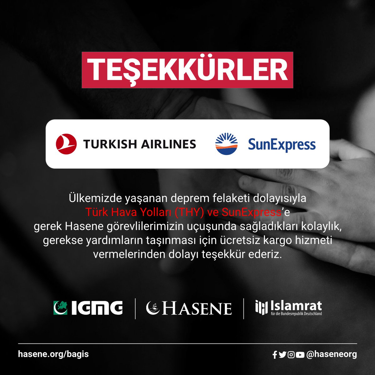 haseneorg's tweet photo. #Hasene #IGMG #Islamrat
@TK_TR @SunExpress https://t.co/8ufqcrUJx0