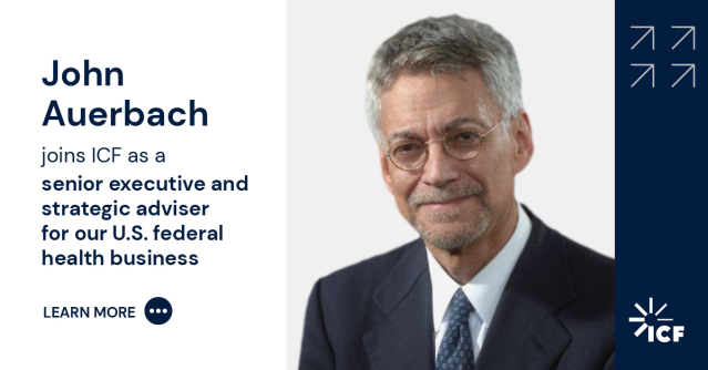 JfrankRecruit's tweet photo. Welcome to @ICF, John! It's exciting to have a former CDC leader with experience in intergovernmental and strategic affairs join our team. Looking forward to his insights on the importance of data as federal health agencies tackle public health challenges. https://t.co/Ecz6ocMfAY https://t.co/3bZIApHCa1