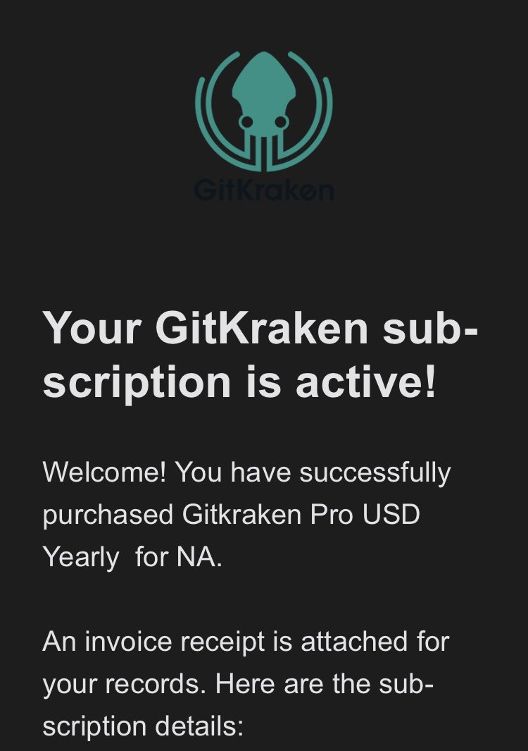 single9's tweet image. 學生方案過期了，原本想說免費的用用就好，但免費的無法存取私人Repo，只好刷下去。

沒想到已經被這個軟體給制約了，沒辦法，這海怪真的好用，找了一陣子的替代品，最後還是選擇花錢省麻煩。

#GitKraken