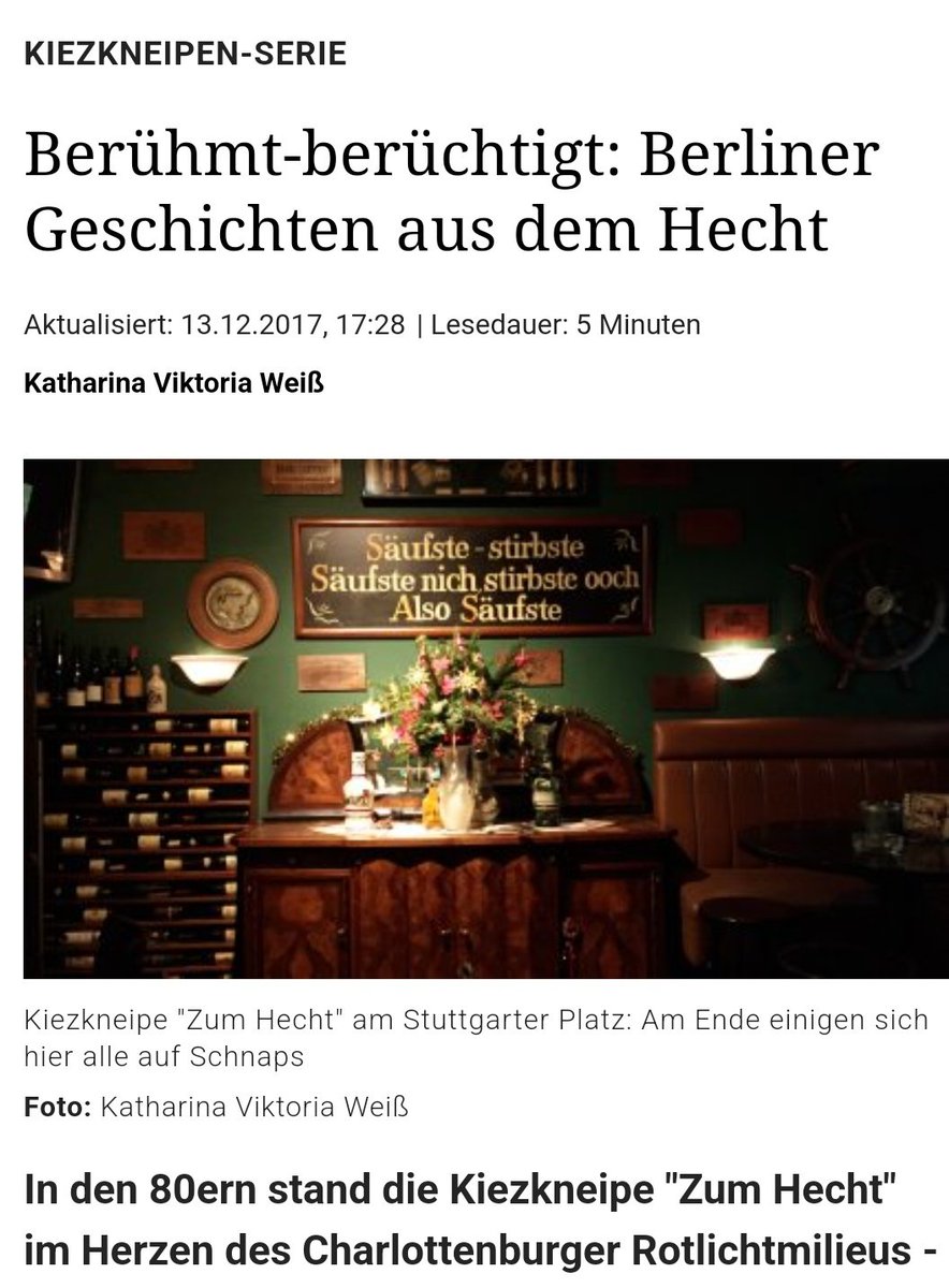OliverSKBerlin's tweet photo. Prost aus wohl einer der urigsten #Berliner Kultkneipen #ZumHecht und Euch einen schicken Nachmittag 🍻😎😘.
#Stutti #Charlottenburg 👇 https://t.co/teq8qtKr3f