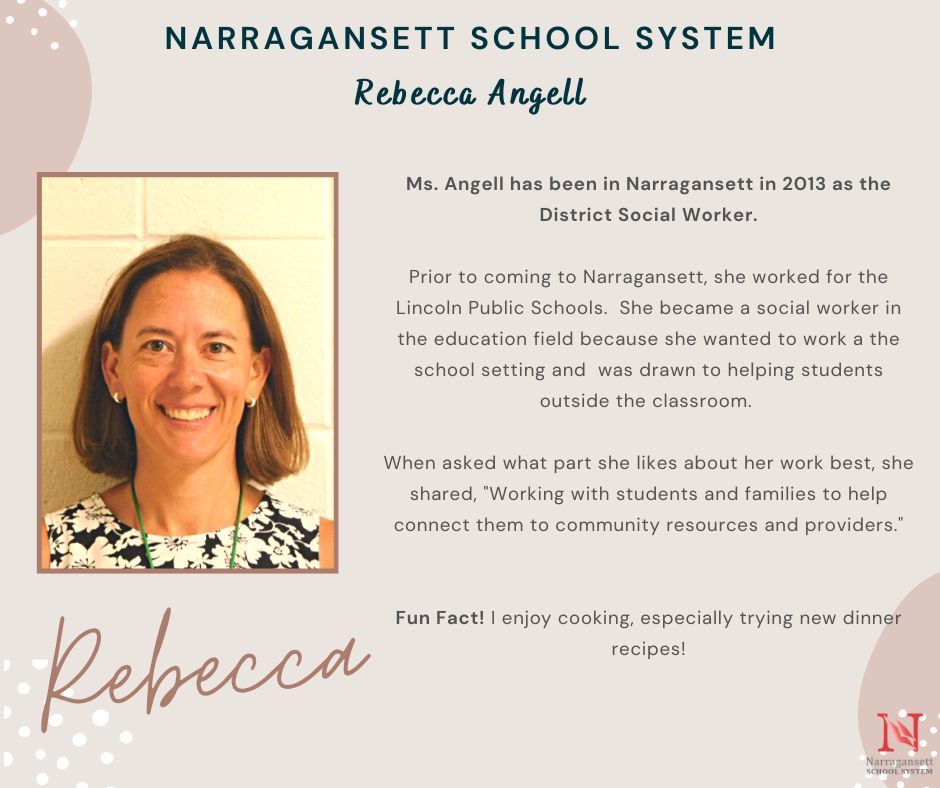 It's almost the end of School Counseling Week and here are a few more amazing staff members 

Thank you Rebecca Angell, district Social Worker, Stefanie Mezzanotte, NPS Counselor & Jen Benson,  NPS School Psychologist!

Join us in celebrating all they do! #riscw23 
@RIDeptEd