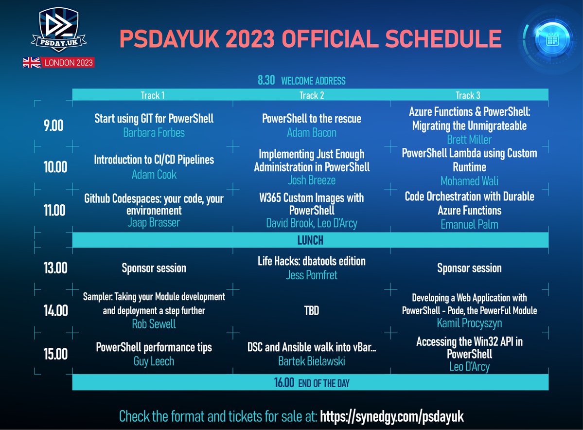 Adam Cook (@codaamok) on Twitter photo PSDayUK is not to be missed and it's getting close 💯 Absolutely not to be missed!
I'm excited to be around people passionate about #PowerShell (in the UK!), it has been too long!
<a href="/psdayuk/">psdayuk</a> <a href="/IISResetMe/">Mathias R. Jessen</a> <a href="/jpomfret/">Jess Pomfret (@Jpomfret@tech.lgbt)</a> <a href="/guyrleech/">Guy Leech</a> <a href="/psdevuk/">Adam Bacon</a> @BrettMiller_IT <a href="/LeoDArcy1/">Leo D'Arcy</a> <a href="/ryanyates1990/">Ryan</a> PSDayUK is not to be missed and it's getting close 💯 Absolutely not to be missed!
I'm excited to be around people passionate about #PowerShell (in the UK!), it has been too long!
<a href="/psdayuk/">psdayuk</a> <a href="/IISResetMe/">Mathias R. Jessen</a> <a href="/jpomfret/">Jess Pomfret (@Jpomfret@tech.lgbt)</a> <a href="/guyrleech/">Guy Leech</a> <a href="/psdevuk/">Adam Bacon</a> @BrettMiller_IT <a href="/LeoDArcy1/">Leo D'Arcy</a> <a href="/ryanyates1990/">Ryan</a>