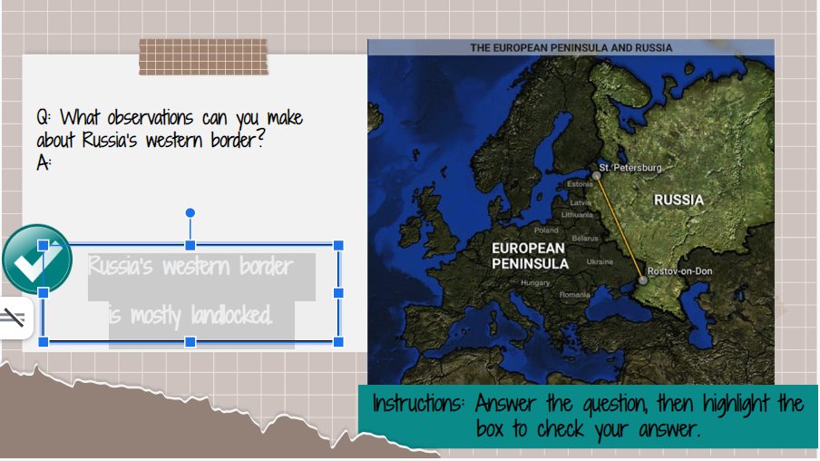 Love @historysandoval self-checking on slides. Learned it @DitchThatTxtbk #DitchSummit Ss answered the question, then highlighted the box to check their answer. I may call it Scratch and Sniff. Scratch = highlight, then sniff out the correct answer. @Slidesmania template.