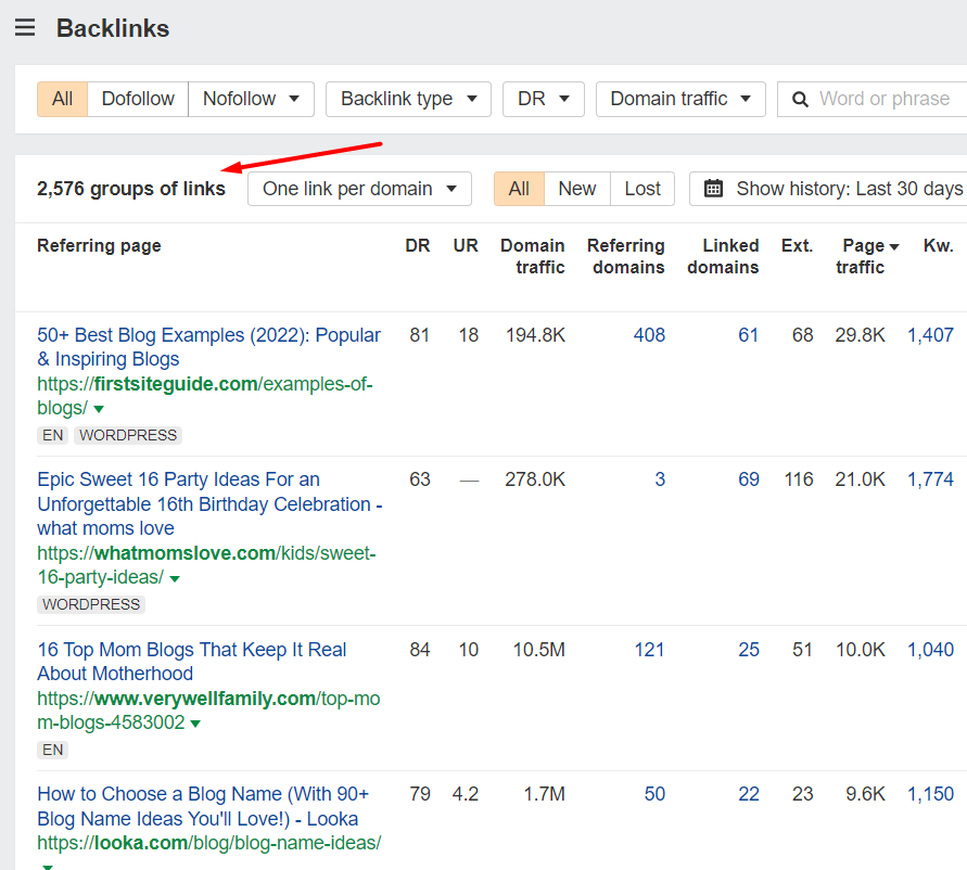 "My competitor has 2,576 backlinks, I'll NEVER beat them!"

WRONG!

The number of backlinks AND referring domains on Ahrefs is far from accurate.

Here's how to find the REAL number 👇