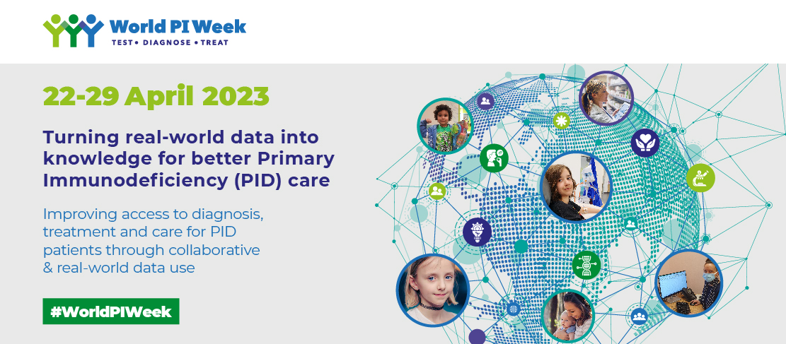 The #WorldPIWeek theme for 2023 is 'Turning real-world data into knowledge for better PID care.' 📈

Join us in improving access to diagnosis, treatment and care for patients with primary immunodeficiency through collaborative & real-world data use. 

worldpiweek.org