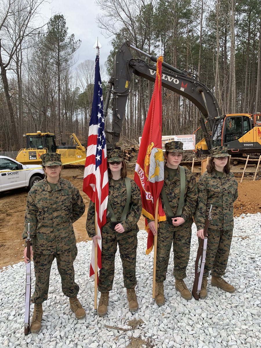 MCJROTC is honored to represent America at the new Goochland Elementary School groundbreaking ceremony. <a href="/DrJRaley/">Dr. Jeremy Raley</a> <a href="/BHahnGHS/">Brian Hahn</a> <a href="/WatsonBwatson/">Bruce Watson</a>
