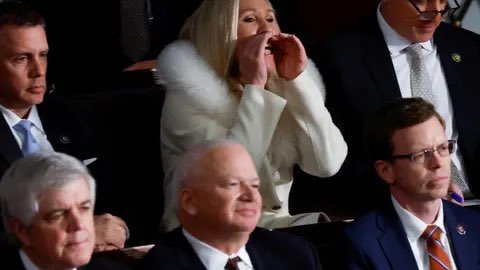 ChaosPigeon1's tweet photo. TFW you are attending a State of the Union address of the President of the United States but take your behavioral cues from watching all those episodes of Monday Night Raw… #DemVoice1 https://t.co/TNFA9edWv2