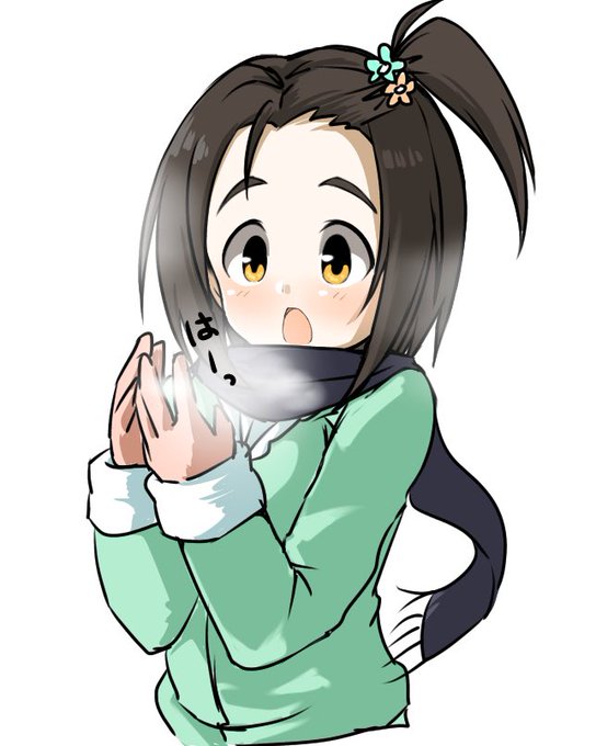 美由紀ちゃん寒いとき息が白くなるのがなんかおもしろくて何度もやってそうというらくがき 