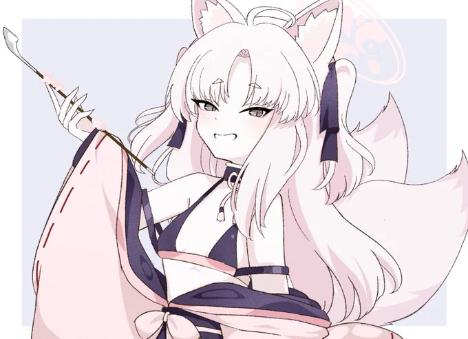 クズノハ様が実装されるまでクズノハ様を描き続けるぞそしたらきっと10連で引けるんだ…(幻想#ブルアカ#BlueArchive 