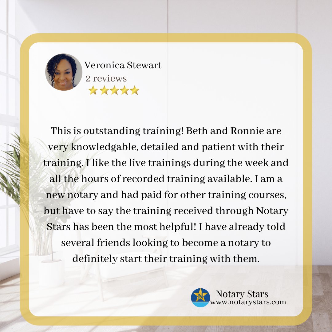 NotaryStars's tweet photo. We really appreciate the 5-star rating, Veronica! Woot woot!! 🥳🎉

 #notary #mobilenotary #notarynearme #ThankfulThursday #GeneralNotaryWork #NotaryBusiness #NotaryLife #NotaryTraining #Notarybusiness #notarypublic #notaryservices #entrepreneurship #business #googlereviews https://t.co/ETZBalXk5F