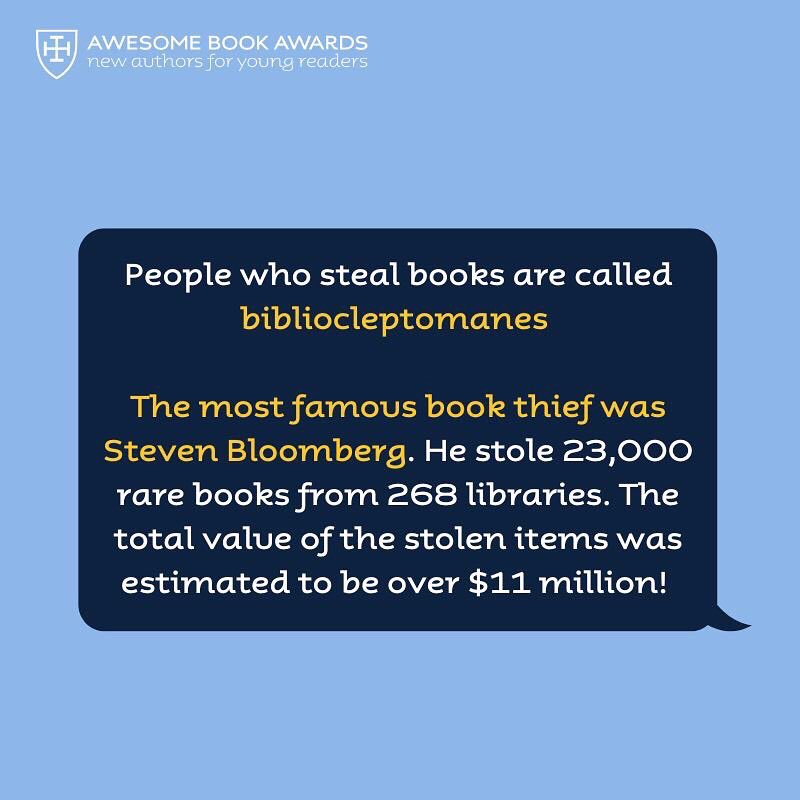 Such a fun fact today! Hopefully none of you are bibliocleptomanes, but if you do have the urge to read then check out one of the books in our shortlist!