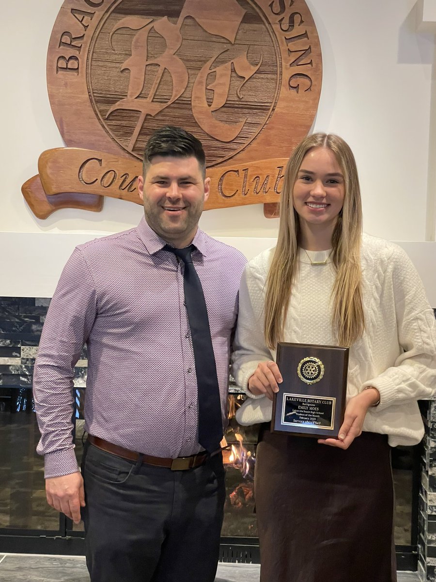 MrFoxAP's tweet photo. Congratulations Emily! Our Lakeville South, Rotary student of the month for February. There is no doubt, the future is bright for Emily! #cougarpride https://t.co/LYfLD4Af46